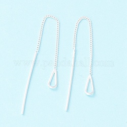 999 orecchini pendenti con barra a catena lunga in argento pregiato, filo orecchino a goccia per ragazze donne, argento, 74mm, ago :0.8mm