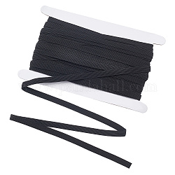 Cordón elástico de poliéster plano arricraft de 20 yarda, accesorios de ropa, negro, 9mm