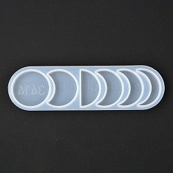 Moules en silicone phases de lune, moules de résine, pour la résine UV, fabrication de bijoux en résine époxy, blanc, 173x50x6.5mm