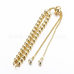 Danlingjewelry изготовление браслетов-цепочек из латуни, изготовление браслетов-слайдеров, без кадмия, без никеля и без свинца, золотые, 9 дюйм (230 мм), отверстие : 1.5 мм