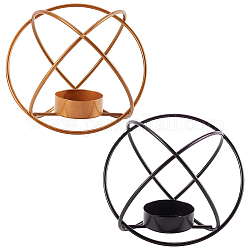 AHANDMAKER 2Pcs 2 Colors Iron Candle Holder, Round, Mixed Color, 115mm, 1pc/color