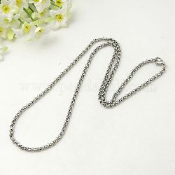 Stainless Steel Necklaces, with Lobster Clasps, Stainless Steel Color, 18 inch(45.7cm)