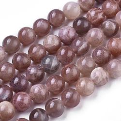 Natürliche sunstone Perlen Stränge, Runde, 8.5 mm, Bohrung: 0.8 mm, ca. 48 Stk. / Strang, 15.8 Zoll (40.2 cm)