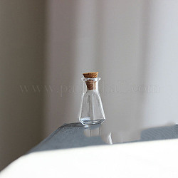 Mini-Glasflaschen, mit Korkstopfen, leere Wunschflaschen, für Puppenstubenzubehör, Schmuckherstellung, Transparent, 28x17 mm