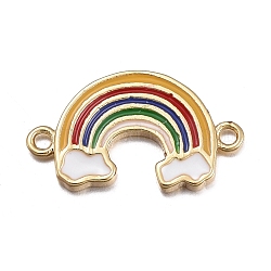 Connettori per maglie in ottone, con smalto, arcobaleno, oro, 8.5x15x1mm, Foro: 1 mm