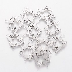 201 Stainless Steel Pendants, Bird, Stainless Steel Color, 18x20x1.1mm, Hole: 1.5mm