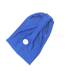 Schweißableitende Stirnbänder aus Polyester, rutschfeste Knopf Stirnbänder, Yoga Sport Workout Turban, zum Halten der Mundabdeckung, Blau, 440x160 mm