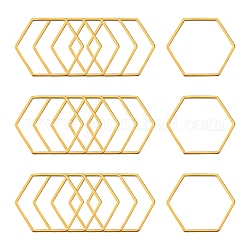 304 Edelstahl Verbindungsring, Hexagon, golden, 20x22.5x0.8 mm