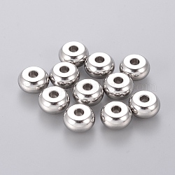 304 Stainless Steel Beads, Rondelle, Stainless Steel Color, 10x5mm