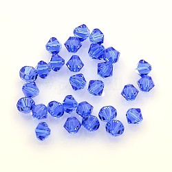 Austrian Crystal Beads, 5301, Faceted Bicone, 206_Sapphire, 4x4mm, Hole: 4mm