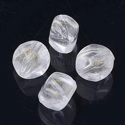 Perline acrilico trasparente, Glitter perline, bicono, chiaro, 11.5x11.5x9mm, Foro: 2 mm