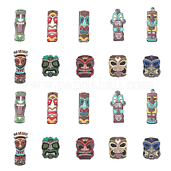 CHGCRAFT 20Pcs 10Styles Pharaoh Mask Charms Colorful Acrylic Pendant Accessories for DIY Earrings Necklace Bracelet Jewelry Making and Crafting, Mixed Color