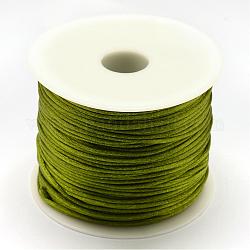 Filo nylon, cordoncino di raso rattail, verde oliva, 1.5mm, circa 100 yard / roll (300 piedi / roll)
