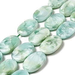 Hilos de perlas de vidrio natural, grado ab +, huevo, turquesa, 30x20~21x7~8mm, agujero: 1.2 mm, aproximamente 13 pcs / cadena, 15.5~15.7'' (39.37~39.88 cm)