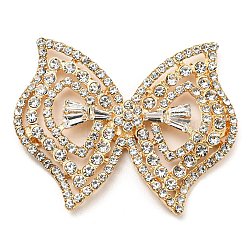 Cabochons Diamante de imitación de la aleación, la luz de oro, lazo, 41x50x5mm
