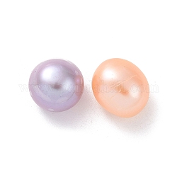 Natur kultivierten Süßwasser Perlen, kein Loch, Runde, Farbig, 8.5~9x8x6.5 mm