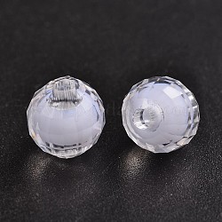 Perles en acrylique transparente, Perle en bourrelet, facette, ronde, clair, 10mm, Trou: 2mm, environ 1040 pcs/500 g