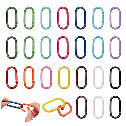 Wadorn 28 Stück 14 Farben backlackierte Federtorringe aus Zinklegierung, ovale Ringe, Mischfarbe, 6 Gauge, 41x25x4 mm, 2 Stk. je Farbe
