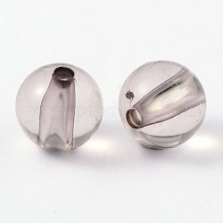 Transparent Acrylic Beads, Round, Gray, about 8mm in diameter, 2mm thick, Hole: 1.5mm, about 2000pcs/500g