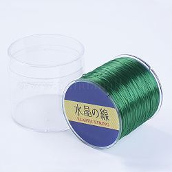 Японский плоский эластичный хрустальный шнур, эластичная нить для бисера, для изготовления эластичного браслета, зелёные, 0.8 мм, 300 ярдов / рулон, 900 фут / рулон