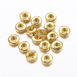 Tibetan Style Alloy Beads, Cadmium Free & Lead Free, Donut, Golden, 6x2mm, Hole: 2.5mm