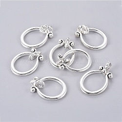 Tibetan Style Alloy Pendants, Cadmium Free & Nickel Free & Lead Free, Ring, Antique Silver, 33x21mm, Hole: 1mm