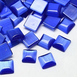 Cat Eye Cabochons, Square, Blue, 10x10x2.5mm