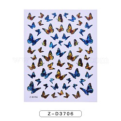 Adesivi per nail art, autoadesiva, per le decorazioni delle punte delle unghie, modello di farfalla, colore misto, 10x8cm