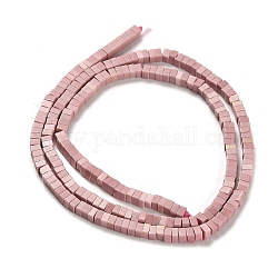 Natürliche Achat Perlen Stränge, gefärbt, Viereck, rosa, 2.5x2.5x1.5 mm, Bohrung: 1 mm, ca. 236 Stk. / Strang, 15.08'' (38.3 cm)