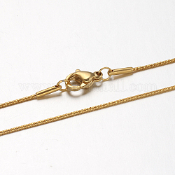 Cadenas de serpientes de 304 acero inoxidable collares, con cierre de langosta, dorado, 17.7 pulgada (45 cm)