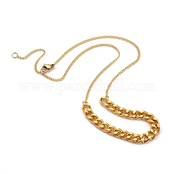 Мужские ожерелья-цепочки из алюминия и латуни с кубинскими звеньями, с 304 застежками когтей омара из нержавеющей стали, золотые, 15.94 дюйм (40.5 см)