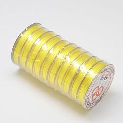 Cuerda de cristal elástica plana, Hilo de cuentas elástico, para hacer la pulsera elástica, oro, 0.8mm, alrededor de 10.93 yarda (10 m) / rollo
