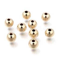 Perle riempite di oro giallo, 1/20 oro 14k pieno, tondo, 6mm, Foro: 2 mm