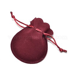 Bolsos de terciopelo bolsas de joyería con cordón, Para bolsos de dulces de cumpleaños de boda de fiesta, piel roja, 16x13 cm