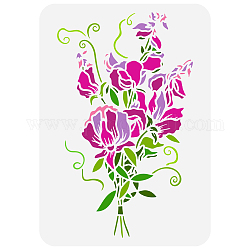 FINGERINSPIRE Sweet Pea Bundle Painting Stencil 8.3x11.7inch Large Sweetpea Bouquet Stencil Sweetpea Tied Bunch Stencil Plant Crafts Stencil for Painting on Wood Wall Furniture DIY Home Decoration