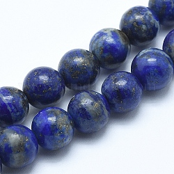 Chapelets de perles en lapis-lazuli naturel, ronde, 6mm, Trou: 0.8mm, Environ 60 pcs/chapelet, 15.7 pouce (40 cm)