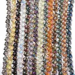 Transparent Electroplate Glass Beads Strands, Rainbow Plated, Star, Mixed Color, 15x15x9mm, Hole: 1.2mm, about 45pcs/strand, 23.62 inch(60cm)