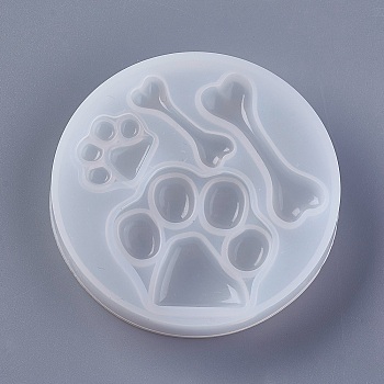 シリコンモールド  樹脂の鋳造型  ジュエリーは、uv樹脂のdiyツールを作る  エポキシ樹脂ジュエリー作り  フットプリント  骨  ホワイト  75x12mm