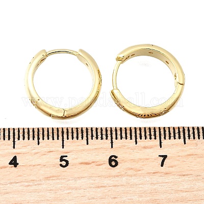 Латунные серьги-кольца из прозрачного кубического циркония EJEW-Z121-01G-1