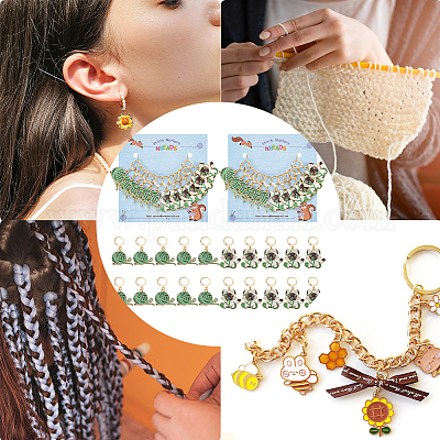 Пряжа из сплава эмали шарики и подвески в виде кота замковые маркеры петель HJEW-PH01721-1