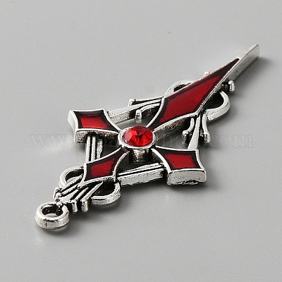 Подвеска из сиамского горного хрусталя с красной эмалью ENAM-WH0001-06AS-04-1