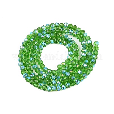 Стеклянные бусины с гальваническим покрытием  EGLA-A044-T2mm-L11-1