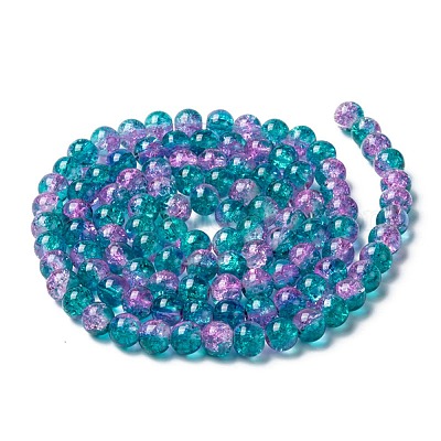 Окрашенного распылением треск стеклянные бусы нити CCG-Q002-8mm-06-1