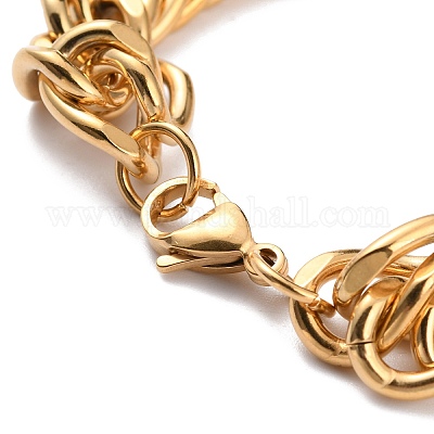 1шт модные браслеты из кубинской цепочки из нержавеющей стали 304 BJEW-DJ0001-80-1