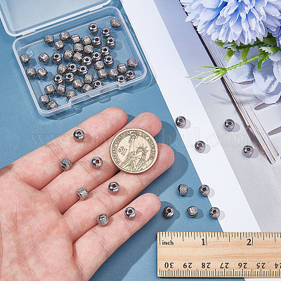 60 шт. бусины из нержавеющей стали марки 304 STAS-ME0002-51-1