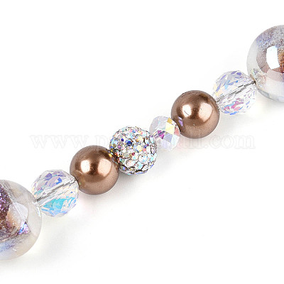 Нити стеклянных и акриловых бусин MAK-T011-06M-1