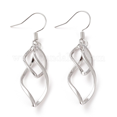 Латунь болтающийся серьги EJEW-B002-01P-1