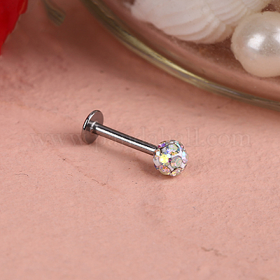 Лабреты из хирургической нержавеющей стали 316L с круглым шариком без резьбы WGEF4A7-12-1