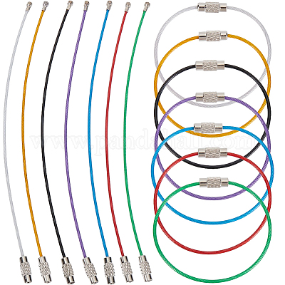 28 шт. 7-цветные прочные брелки из нержавеющей стали 304 FIND-GF0006-82-1