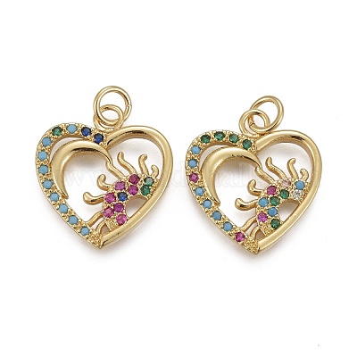 Латунные микро-паве красочные кубические циркониевые подвески KK-F821-27G-1